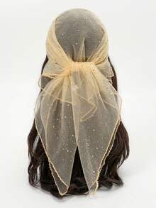 1条镶钻方巾，女士时尚头巾，闪亮头巾，方巾，适合搭配连衣裙 - 彩色 - 查看 36