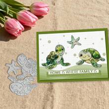 Creative Sea Turtle Cutting Dies, DIY Scrapbooking Album And Embossing Stencil, Greeting Card Making Tool, Card Paper Cutting Crafts ,Gift Card Making Template Die Cuts. - Silver - View 8