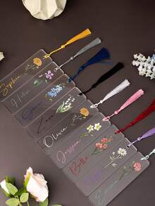 Personalized Customized Acrylic Bookmark, Supporting Various Texts/Fonts/Customization, Randomly Gift Tassels. Durable, Friction Resistant, And Corrosion-Resistant.Excellent Gift For Students, Classmates, Family, Friends, Or Loved Ones, Showing Your Unique Personalized And Special Care., Office Organization - Multicolor - View 2