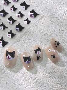 Beautizon Nailartlab 1pc Cute & Realistic Cat Nail Art Stickers, Waterproof Pet Pattern Nail Decals, Suitable For DIY Nails & Nail Salons Nail Supplies - Multicolor - View 7