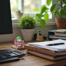 Tượng ếch mini - Tượng ếch ngộ nghĩnh, có thể đặt trên giá sách hoặc bàn làm việc - Phụ kiện để bàn chủ đề ếch - Món quà dễ thương hoàn hảo cho người yêu thích ếch. - Nhiều màu - Xem 4