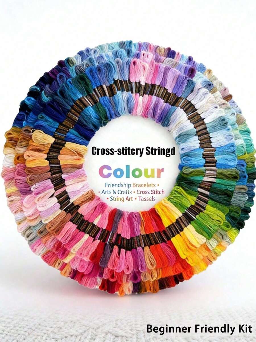 250 Colors Cross Stitch Thread, Embroidery Thread Set, DIY Polyester Embroidery Floss, Embroidery Thread Set For DIY Sewing, Handmade Beginner DIY Weaving Supplies, Random Colors - Multicolor - View 1