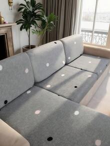1pc Printed Stretch Sofa Seat Cushion Cover, L-Shaped Sofa Cover, Separate Sofa Back Cushion Cover, Furniture Protector, Stretch Sofa Seat Pad Cover - Light Grey - View 9