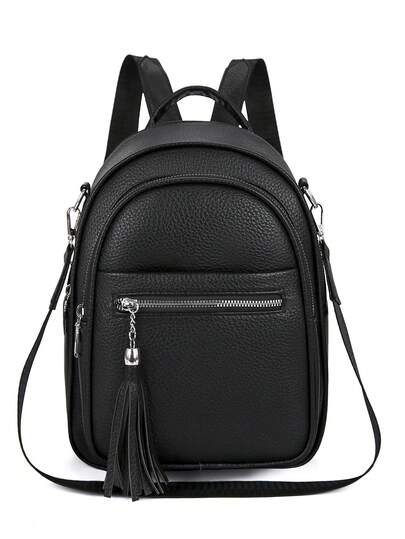 新款时尚大容量高端韩版休闲简约轻便百搭纯色复古可调节可拆卸流苏装饰女士单肩包/斜挎包/双肩包，适合旅行、购物、约会、作为女士礼物，适合少女、大学生和上班族女性，是办公室、学校、工作、商务、通勤、户外、旅行、徒步的理想之选。