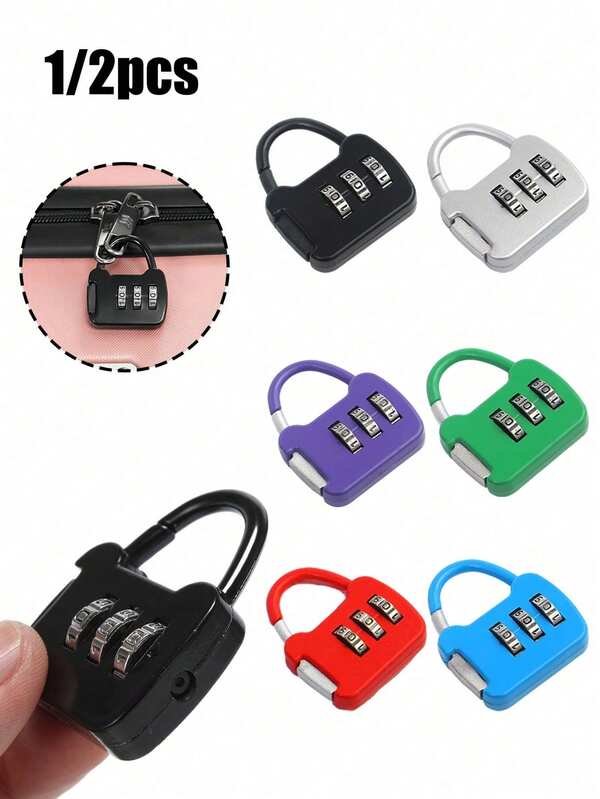 Mini Colorful Locks With Keys For Suitcase And Luggage,3 - Digit Code Anti - Theft Lock, Portable Travel Luggage Lock For Suitcases, Backpacks, Gym Bags & Lockers, Durable Metal Construction, Ideal For Travelers, Commuters & Outdoor Enthusiasts, Stylish Luggage Protection,School Gym Locker, Sports Locker, Fence, Toolbox, Gate, Case, Storag,Christmas Gift, Thanksgiving Gift