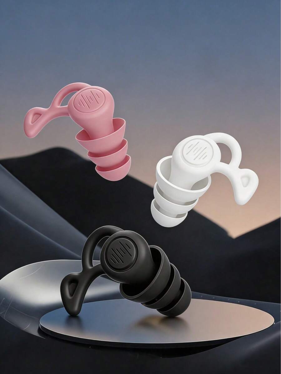 2副可重复使用的耳塞，适用于工作、旅行、音乐会、游泳等场合，附赠耳机收纳袋 - 彩色 - 查看 1