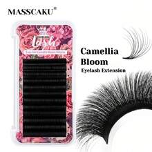 12盒 MASSCAKU 0.05mm 0.07mm 厚度半永久单根蚕丝睫毛嫁接，DD 卷度，8-12mm 混合长度，山茶花图案，自然轻盈，自动扇形睫毛托盘，适用于美睫沙龙、睫毛簇、单根睫毛、假睫毛等。 - DD - 查看 25