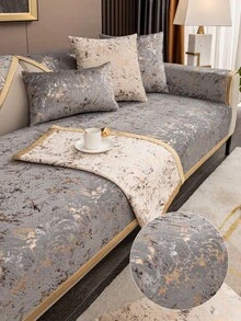 1 bộ bọc ghế sofa bằng vải chenille, bọc ghế sofa đa năng dùng được cả bốn mùa, bao gồm vỏ gối và bọc tựa lưng, bảo vệ ghế sofa, phù hợp cho phòng ngủ, văn phòng, phòng khách, trang trí nhà cửa. - Xám - Xem 10