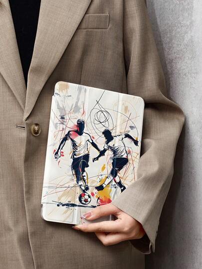 足球主题平板电脑保护套和 Kindle 电子书保护套，兼容 iPad 第十代、iPad 11/Air 第四代/Air 第七代/9.7 英寸，兼容三星 Galaxy Tab A9 Plus、Kindle（第十一代 - 2024 版）（6 英寸）、Kindle Paperwhite 第十二代 2024 版，时尚简约的图案使其成为绝佳的节日礼物。