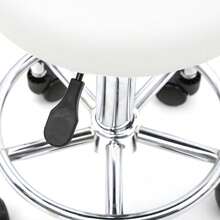 White Round Adjustable Salon Stool With Backrest & Textured Lines Sturdy Swivel Seat For Salon Spa Barber Shop Home Beauty Use - 預設 - 查看 7