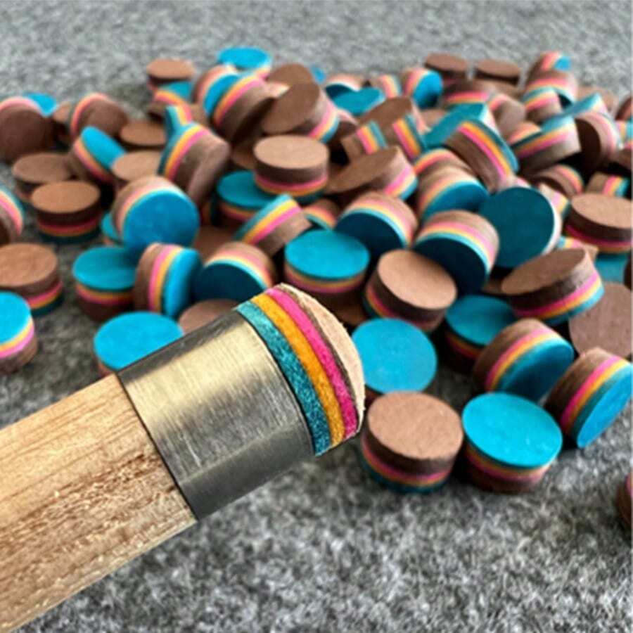 Punte per stecca da biliardo multistrato da 14 mm, punte per stecca da biliardo da 14 mm, punte per stecca da snooker e biliardo americano professionali, durevoli e con vestibilità perfetta. - 2 pezzi - Visualizzare 1