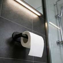 Stainless Steel Tissue Paper Holder, Wall Mounted Toilet Paper Dispenser, No Drilling Required For Bathroom - Black - View 2