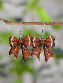 1 Đôi bông tai nữ lấy cảm hứng từ thể thao, kiểu dáng cổ điển, hình nơ bằng acrylic, dùng trong bóng chày, bóng đá, bóng rổ, bóng mềm, phụ kiện ngày thi đấu, quà tặng cho người đam mê thể thao. - Nhiều màu - Xem 3