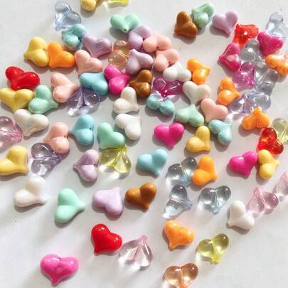 Acrylic Mini Cream Heart DIY Handmade Bead Phone Chain Pendant Bracelet Material