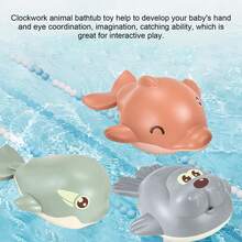 Set Of 3 Baby Bath Toys: Wind-Up Sea Lion, Dolphin And Whale, Cartoon Animals, Fun Bath Toys For Toddlers, Fun Sensory Activity For The Pool And Bath