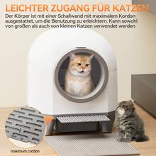 DEVOKO 80L Self-Cleaning Cat Litter Box, Pet-Friendly Automatic Cat Sandbox With 10L Large Excrement Box, App Control, Deodorization & Sand Scoop