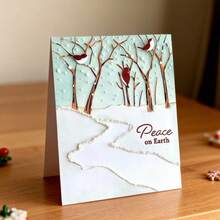 Troqueles de corte con diseño de árboles creativos, plantillas de estarcido para hacer álbumes de recortes DIY, tarjetas de felicitación, manualidades de corte de papel y plantillas de tarjetas de regalo - Plateado - Ver 2