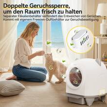 DEVOKO 90L Self-Cleaning Cat Litter Box – Automatic, Pet-Friendly Cat Litter Box With Cute Ear Design, 8.5-Liter Collection Container & App Control