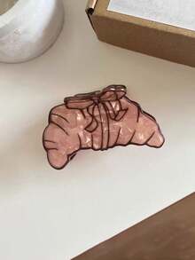 1pc Cute & Fun Acrylic Bread, Coffee, Croissant, Latte Themed Hair Claw Clip, Suitable For Long And Thick Hair - Multicolor - View 6