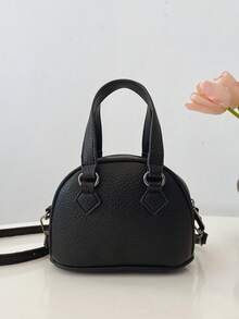 1pc Zipper Closure Fashionable Handbag For Girls, PU Leather Shell Shoulder Crossbody Bag - A - View 8
