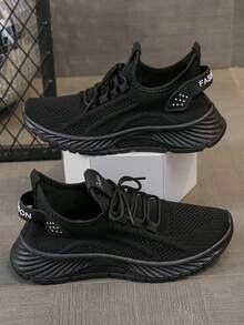 Retro-Style Platform Sneakers, With A Thickened Upper, Suitable For Running, Women's Footwear. - Black - View 4