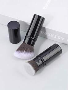 1-2支伸缩式化妆刷、旅行歌舞伎粉底化妆刷、面部腮红刷用于混合液体、腮红、古铜粉、指甲油、防晒霜和无瑕化妆品。 - 彩色 - 查看 9