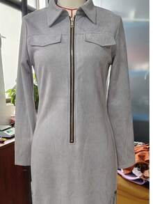 2026 New Christmas Outfit Western Cowboy Style Slim Fit Long Sleeve Fringe Dress Carnival Costume For Women - Grey - View 3