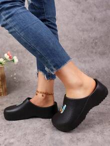 Women's Lightweight EVA Clogs - Soft Sole Flat Shoes, Butterfly Print And Arch Design, Adjustable Strap And Cushioned Insole - Black Multicolor Butterfly Pattern, Suitable For Beach, Garden, Semi-Formal Occasions - All Season Casual And Professional Shoes - Comfortable Round Toe Summer Style, Vibrant Butterfly Pattern, Breathable And Durable EVA Material, Designed For Women - Black - View 5