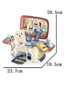 3-6 Years Old Kids Realistic Toy Hand-Held Basket, Made Of PP Material, Promotes Parent-Child Interaction, Includes Realistic Cooking & Grilling Play Set, Repair Tool Toy Set, And Pet Dog Care Toy Set - Multicolor - View 6