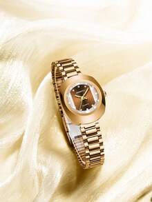 1pc New Stainless Steel Strap Minimalist Fashion Business Women's Watch, Suitable For Daily Wear - Coffee Brown - View 5