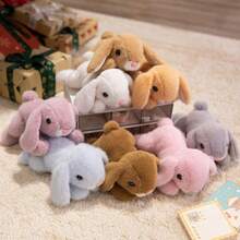 1 pieza Muñeco de peluche suave y adorable de conejo de orejas largas, compañero de escritorio, muñeco antiestrés, decoración de coche, regalo para Pascua, cumpleaños, Día de la Madre - Multicolor - Ver 2