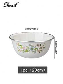 shoxil 1/3pcs Enamel Bowls, Fragrant Enamel Bowls, 14/18/22cm, Dinner Bowls, Rice Bowls, Fruit Plates, Plates, Salad Bowls, Home & Restaurant Use - Bowl - View 8