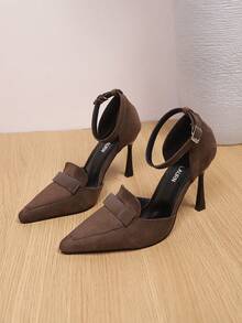 女士尖头细高跟鞋，适合通勤、约会、派对等场合 - 卡其色 - 查看 2