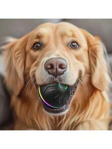 1 pieza Pelota saltarina inteligente de color aleatorio, este es un juguete interactivo divertido y duradero, recargable por USB, hecho de goma termoplástica, se mueve aleatoriamente, adecuado para que los perros pequeños jueguen. Debido a la colisión con el suelo, habrá sonidos normales. Pelota de juguete interactiva adecuada para perros pequeños - Negro - Ver 9