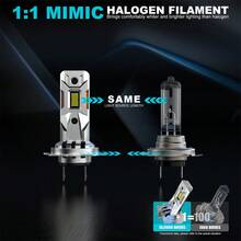 TOAUTO 2Pcs 25000LM H7 LED Headlight Bulb Canbus Error Free 6500K 80W High Power Best H7 LED 360 CSP Head Lamp Super Bright - A - View 6