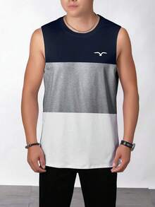 男士休闲无袖印花背心，夏季 - 彩色 - 查看 2