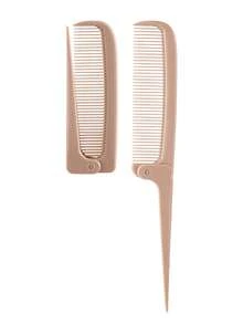 Foldable Pointed Tail Comb, Portable Travel-Friendly Dry & Wet Use Mini Compact Anti-Static Hair Brush Tool - Multicolor - View 10