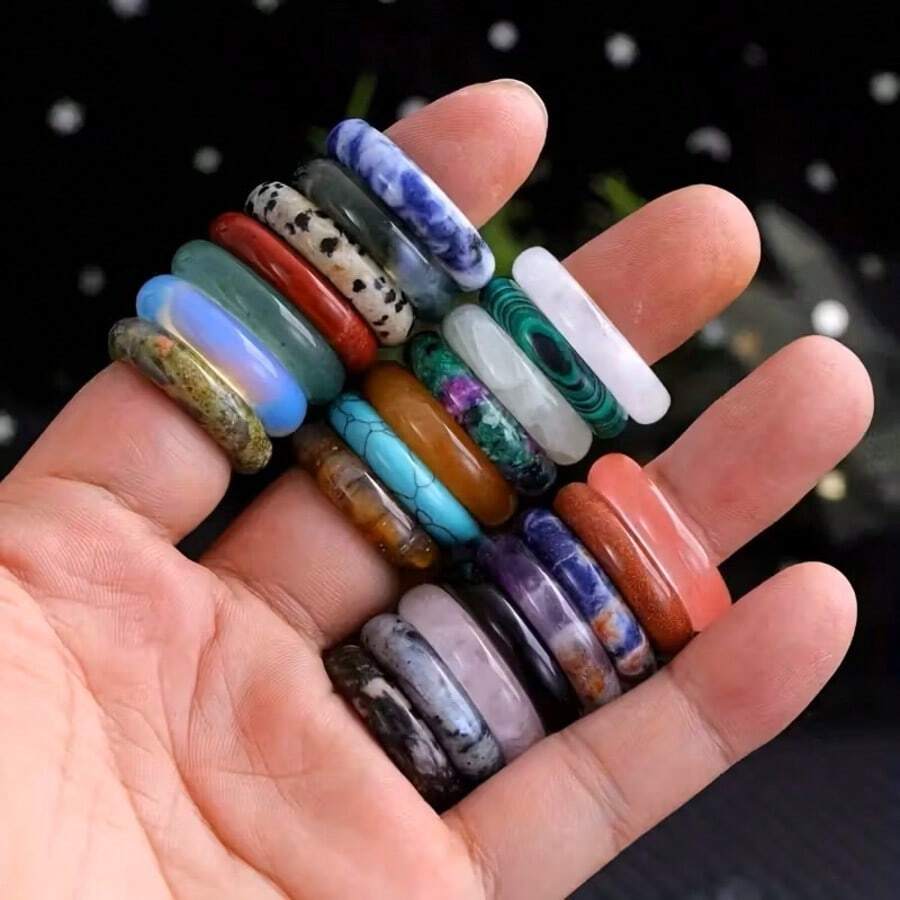 1/10件套优雅天然水晶戒指托 - 珠宝配件，透明水晶球支架 - 彩色 - 查看 1