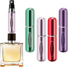 Forebile Refillable Perfume Portable Atomizer Bottle Refillable Perfume Spray, Travel Perfume (5ml, 4 Pack) (Purple, Pink, Green, Red) - MàuD - Xem 1