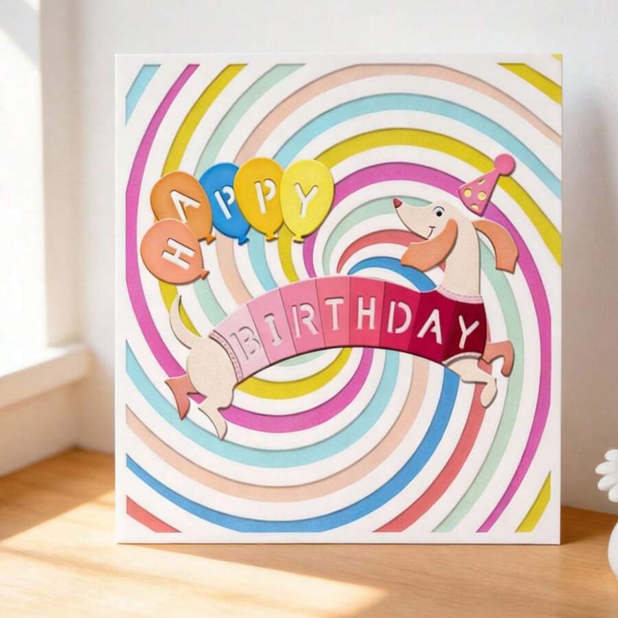 Creative Spinning Lines Cutting Dies, DIY Scrapbooking Album And Embossing Stencil, Greeting Card Making Tool, Card Paper Cutting Crafts ,Gift Card Making Template Die Cuts. - Silver - View 1