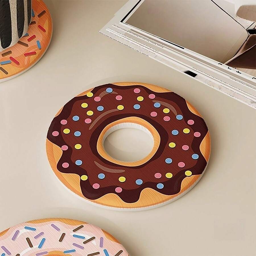 ドーナツ柄珪藻土コースターセット 8 種デザイン全ラインアップ 超吸水耐熱 カフェ / リビング用インテリア小物