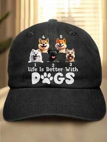 Custom-Made Personalized Hats, Featuring Multiple Names And Photos, Custom Pet Photos, Dog Photos, A Retro Washed Style, Five Color Options. Perfect For Dads, Father's Day Gifts, Birthday Gifts, And Stylish Items. Gifts For Pet Lovers - Multicolor - View 15