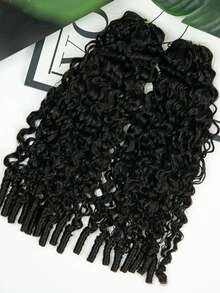 5Packs/250g 3rd-Generation Feather Crochet Human Hair Extension Burmese Curly With Coily End Feather Line Boho Crochet Braids Remy Human Hair Burmese Spiral Curly Seamless Invisible Micro Pre Looped Hair Extension For Thin Hair Woman - Natural Black - View 3