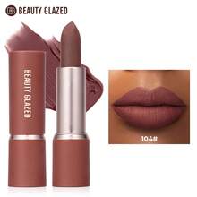 beauty glazed Set de Labiales Mate, Color Nude, Hidratante, de Larga Duración, Caja de Regalo Cosmética Resistente al Agua - #104 - Ver 10