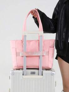 Women's Lightweight Fluffy Handbag, Suitable For Travel, Work, Beach, Gym, Shopping, Tote Bags For Women, College Essentials, Perfectly Matching With Fall Outfits Women - Hồng - Xem 6