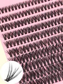 200 Cluster Advanced Eyelash Extension Kit -40D - Homemade, Russian Curl, Cluster, Fluffy, Mixed Style -10-16 Mm - Suitable For Beginners And Reusable, Daily Wear, Holiday Effects, Holiday Gift Eyelash Clusters - Black - View 4