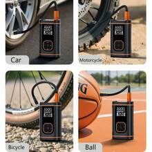 Portable Tire Inflator 19-Cylinder Cordless Air Compressor With Auto Shut-Off And Led Light 150PSI Air Pump, 7.4V 1500MAH Rechargeable Batteries Suitable For Car Tires, Bicycles, Motorcycles, Ball Sports, And Other Tire Pumps. Car Accessories/Motorcycle Accessories(Note: Charge For 3–5 Hours Before Use.) - Black - View 7