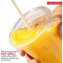 50-Count Reusable Plastic Cups With Lids - Ideal For Iced Coffee, Milkshakes, Boba Tea, And Smoothies - Multicolor - View 5