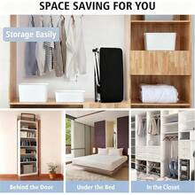 Tabla De Planchar Plegable,Ironing Board Con Marco Hierro Funda,Para Usar Sobre La Mesa O La Cama,AlgodóN Acolchada Resistente A Las Quemaduras Lavable, Duradera (Negro) - Negro - Ver 5