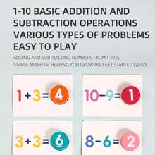 1 pieza Tarjetas de emparejamiento para niños de gran en 2026, tarjetas didácticas de sumas y restas, juguete educativo para el entrenamiento de la numeración y la lógica, regalo perfecto para festivales, cumpleaños, un presente interesante - Multicolor - Ver 10